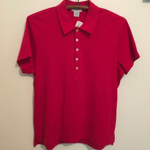 Joan Vass Studio Red Polo Shirt NWT - Picture 3 of 8